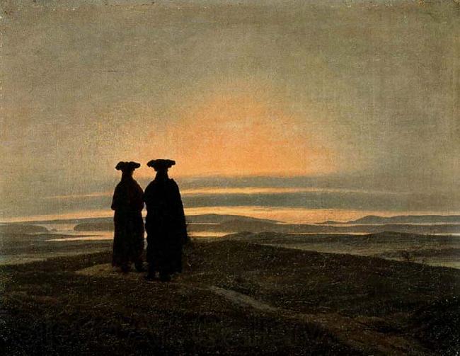 Caspar David Friedrich Evening Landscape with Two Men Spain oil painting art